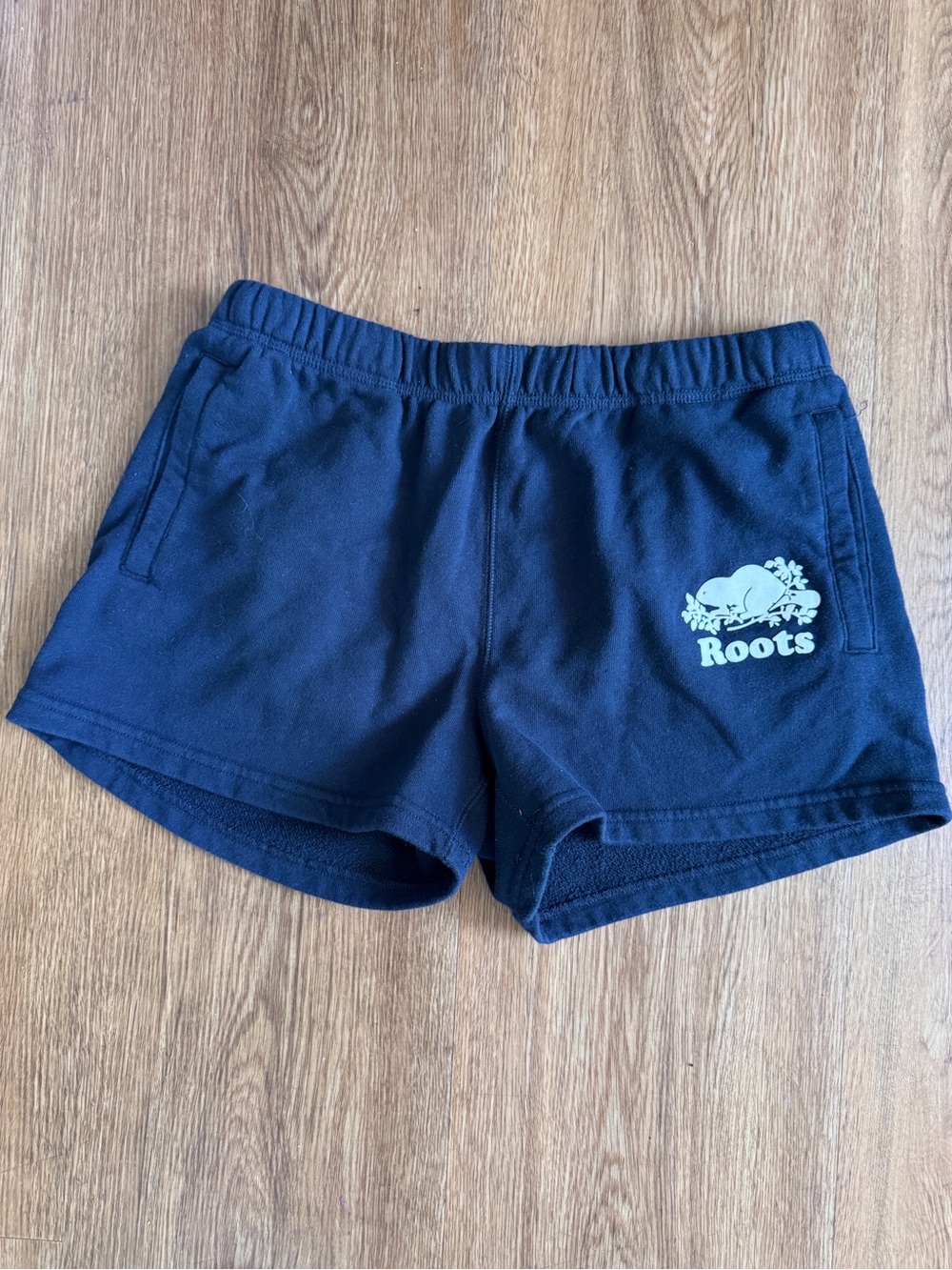 Roots Original Organic Terry Sweat Shorts Navy Blue Size  Small